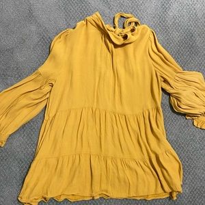 Anthropologie mustard blouse glory, comfy and beautifully versatile